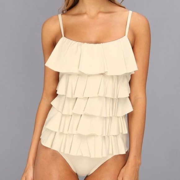 Michael Kors Other - MICHAEL KORS Cream Ruffle One Piece Swimsuit Med